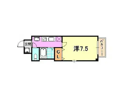 B-RISE元町(1K/7階)の間取り写真