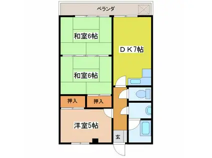 ISマンション(3DK/2階)の間取り写真