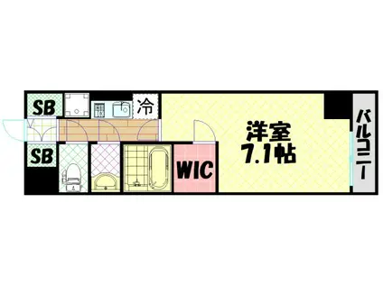 エスプレイス大阪ガルフレジデンス(1K/8階)の間取り写真