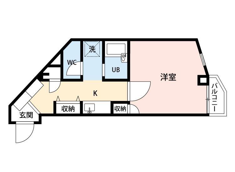 クレセントくすのき台(1K/3階)の間取り写真