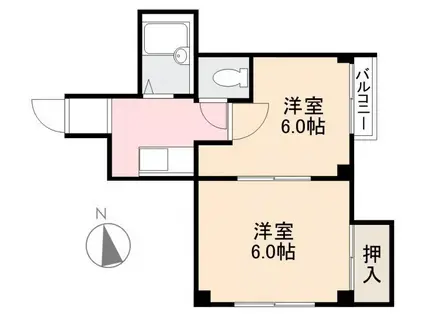シャンボール瀬戸I(2K/1階)の間取り写真