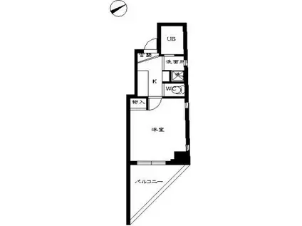 スカイコート早稲田壱番館(1K/8階)の間取り写真