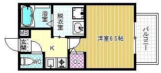ファミール麻野(1K/2階)の間取り写真