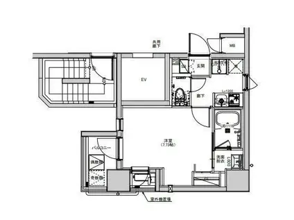 S-RESIDENCE綾瀬RIVIE(1K/4階)の間取り写真