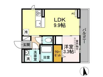 プレステージII(1LDK/1階)の間取り写真