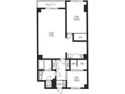 方南町ハイツ(2LDK/5階)の間取り写真