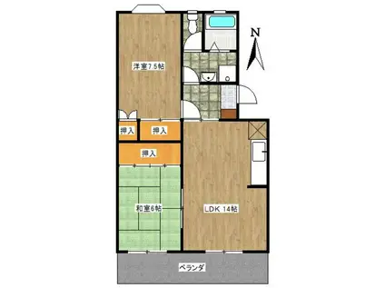 アベニュー井上II(2LDK/3階)の間取り写真