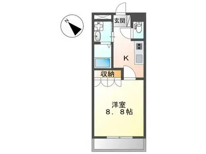 テラノ モンターニャ(1K/2階)の間取り写真