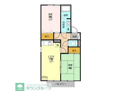 パティオ弐番館(2LDK/2階)の間取り写真