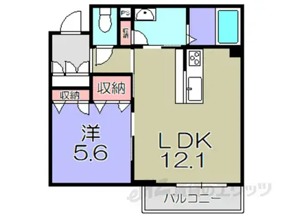 ジャルダン・リス(1LDK/2階)の間取り写真