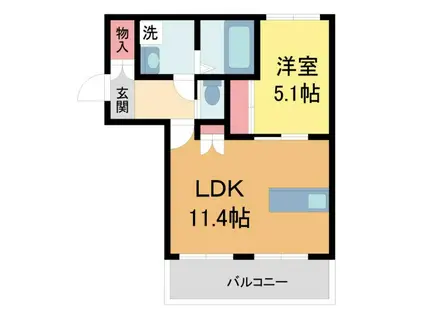 樋之池町PJ(1LDK/2階)の間取り写真