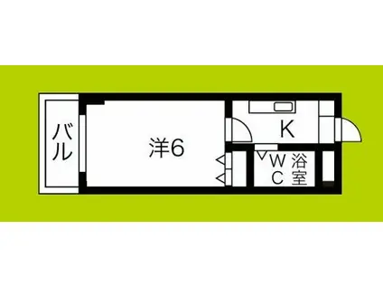 グリーンハイツ粉浜(1K/6階)の間取り写真