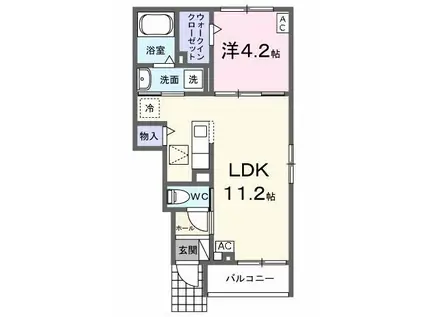 アルドール(1LDK/1階)の間取り写真