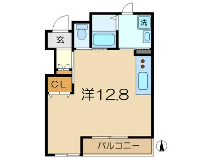 ブリーズパレス(ワンルーム/1階)の間取り写真