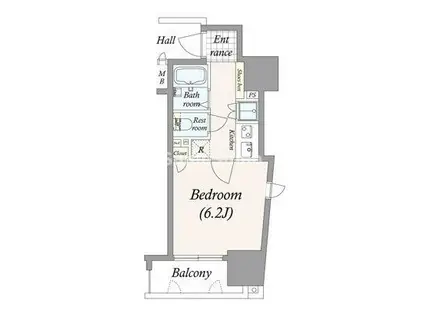 菱和パレス駒沢大学駅前(1K/1階)の間取り写真