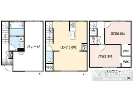 INDIVIDUAL関目ーインディビジュアル-(2LDK/3階)の間取り写真