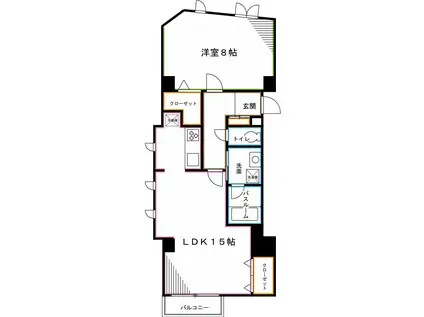 キャッツアイ(1LDK/3階)の間取り写真