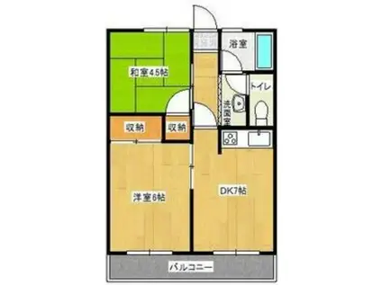 シティハイムワタナベ(2DK/2階)の間取り写真