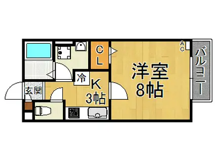 HAL仁川(1K/1階)の間取り写真