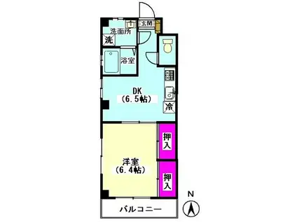 ルミエール・T(1DK/2階)の間取り写真