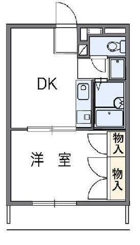 レオパレスストーンリバーII(1DK/2階)の間取り写真