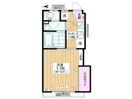 秋田マンション(1K/2階)の間取り写真