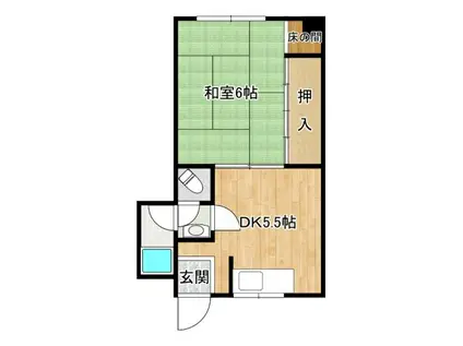 第一コーポ栄(2DK/4階)の間取り写真