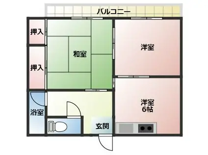 Fヴィレッジ東郷駅前(2DK/1階)の間取り写真