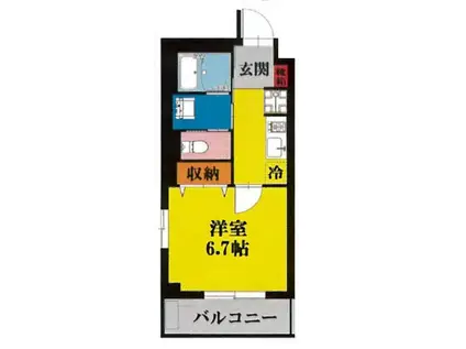 BCASA立川(1K/5階)の間取り写真