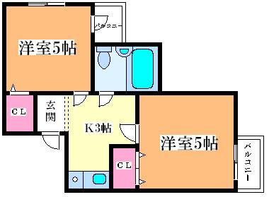 パラツオ姫島(2K/3階)の間取り写真