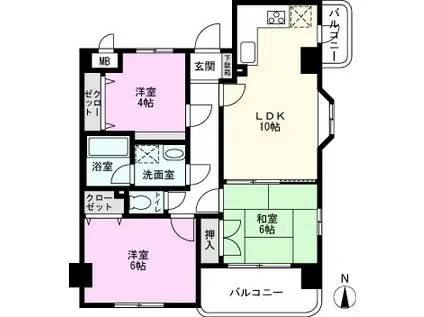 グレースパーク(3LDK/3階)の間取り写真