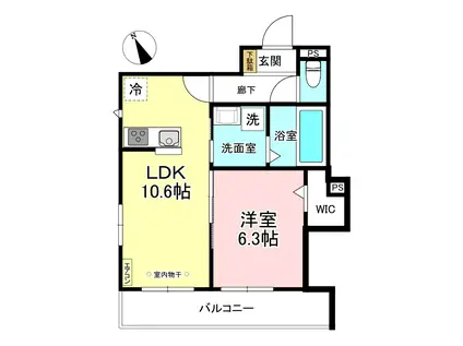 登戸共同(1LDK/1階)の間取り写真