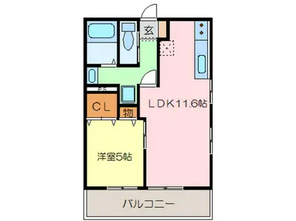 GRASS LEAD.2(1LDK/3階)の間取り写真