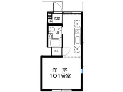 ボナール(1K/1階)の間取り写真