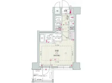 エステムプラザ名古屋・栄プレミアム(1K/10階)の間取り写真