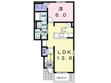 メゾン リード(1LDK/1階)の間取り写真