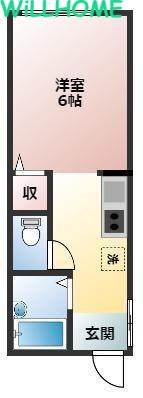 TJ松江東(1K/1階)の間取り写真