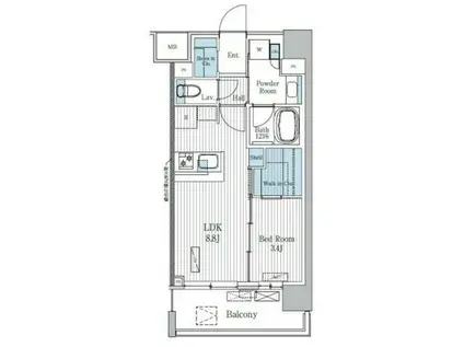 テラ蚕糸の森(1LDK/4階)の間取り写真