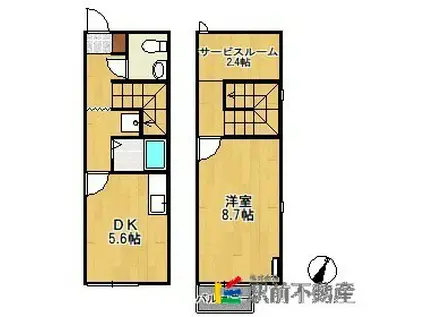 スプリングガーデン(1SDK/1階)の間取り写真