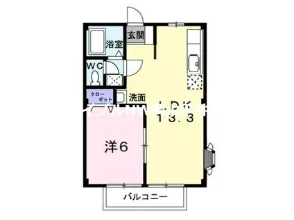 ハイツ運動公園(1LDK/1階)の間取り写真