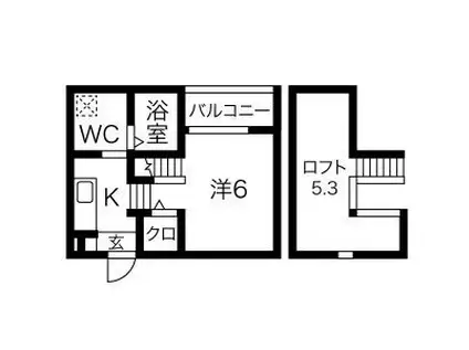 アペラシオン鳥羽見(ワンルーム/2階)の間取り写真