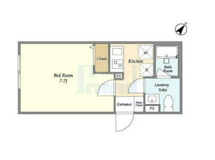 ヴィラクレール文京小石川(1K/2階)の間取り写真