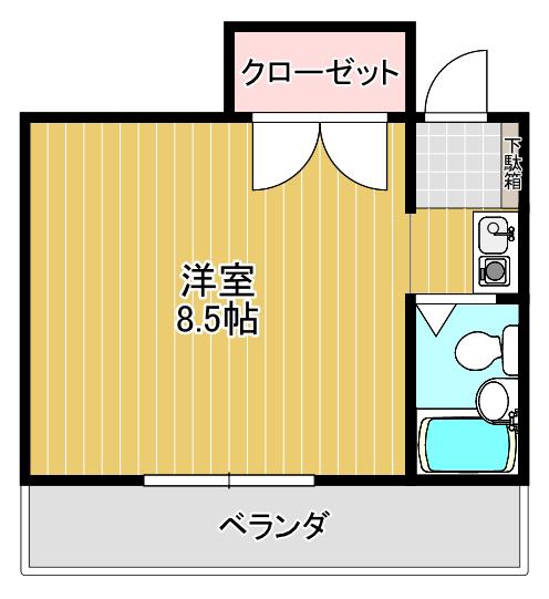 マンションIMURA50(ワンルーム/4階)の間取り写真