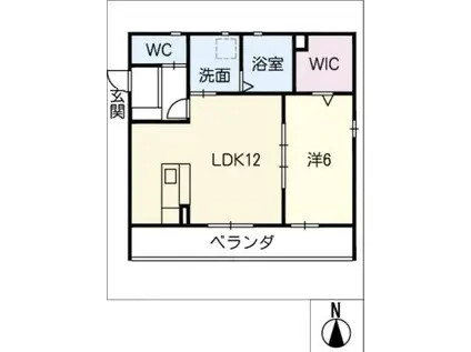 ベルシェソワ(1LDK/1階)の間取り写真
