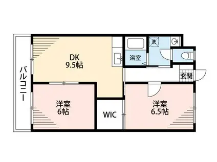 マンション センティア(2DK/2階)の間取り写真