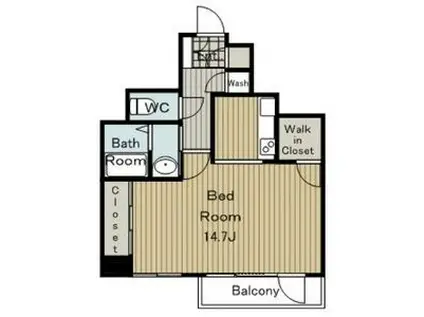 セントレイクセレブ徳川(1K/4階)の間取り写真