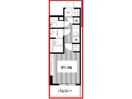 フュージョナル両国トレ(1K/3階)の間取り写真