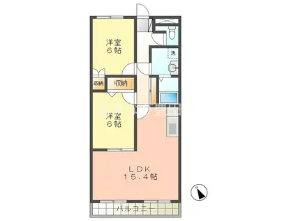 ASOBI-PALACE春木白土(2LDK/1階)の間取り写真