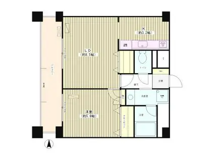 CASA MIA CASA MIA(1LDK/6階)の間取り写真