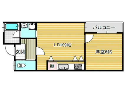 片山プラザA(1LDK/1階)の間取り写真